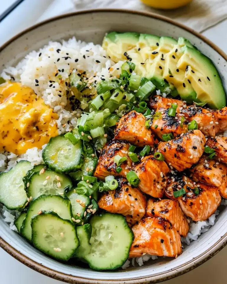 Spicy Salmon Bowls with Coconut Rice