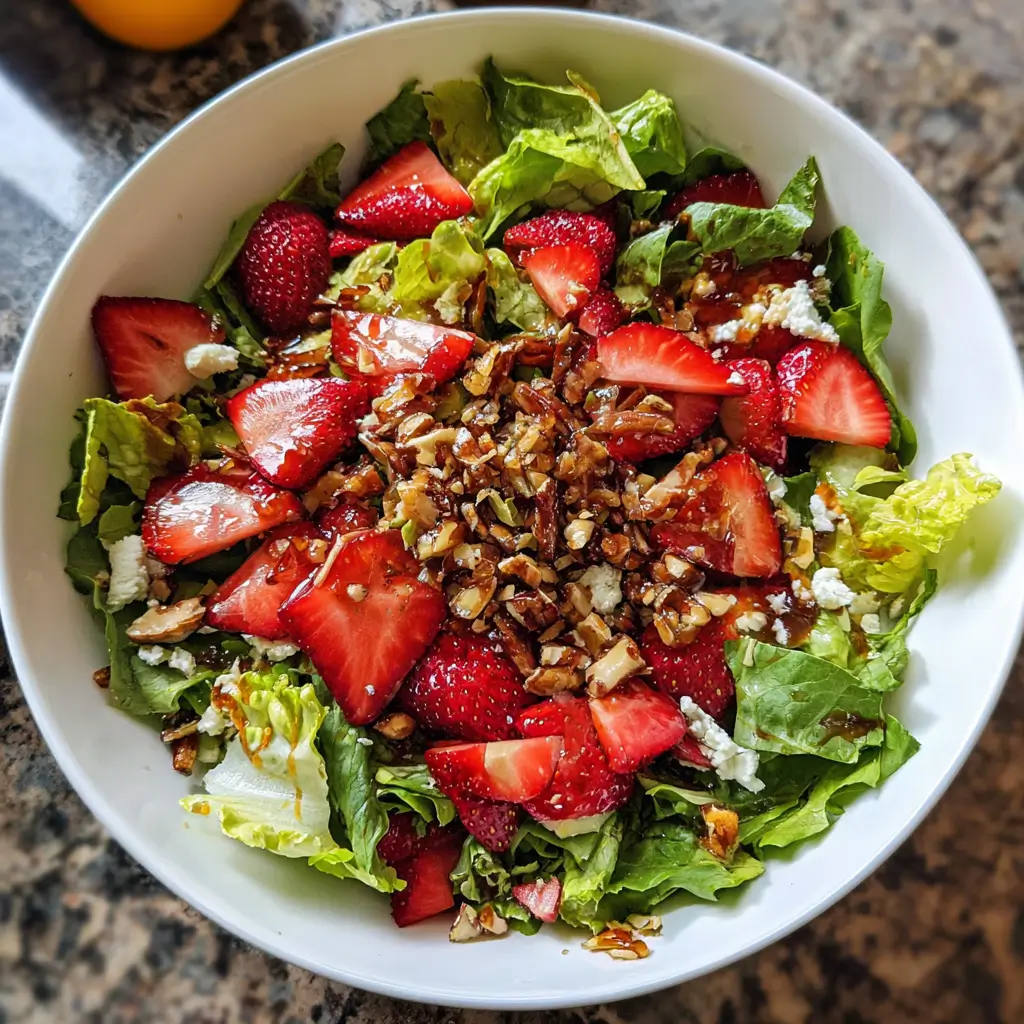 Strawberry Crunch Salad with Champagne Vinaigrette.