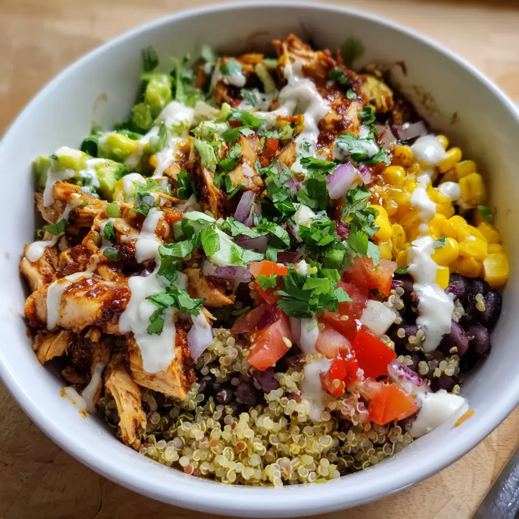 BBQ Ranch Chicken Quinoa Bowls