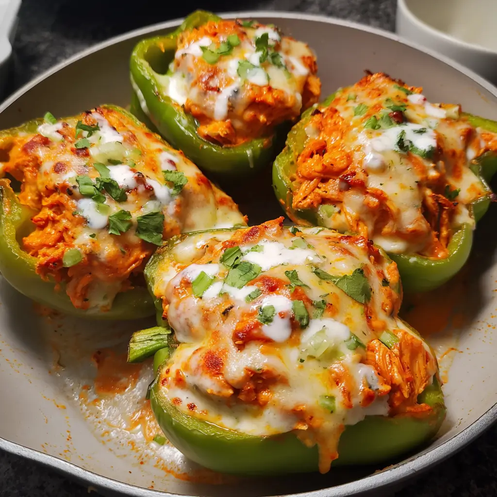 Buffalo Chicken Stuffed Peppers