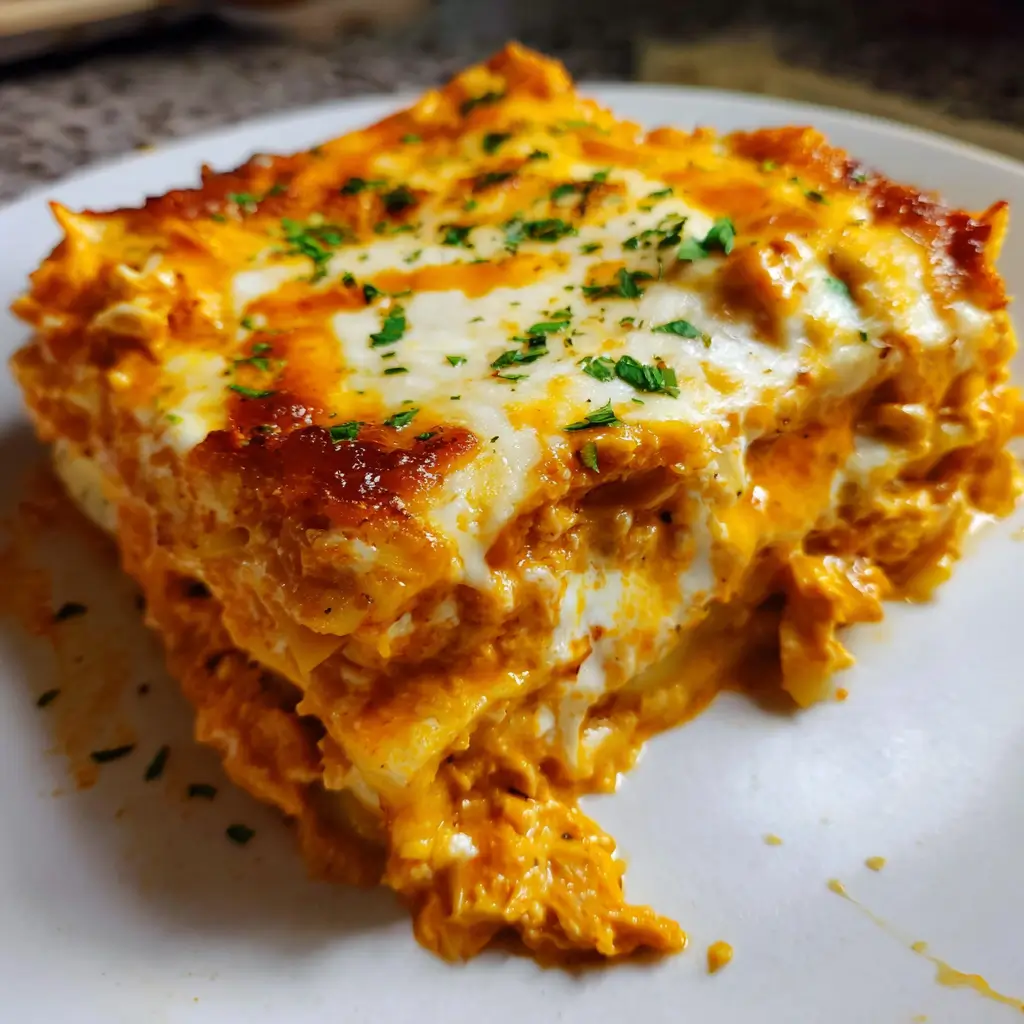 Cheesy Buffalo Ranch Chicken Lasagna