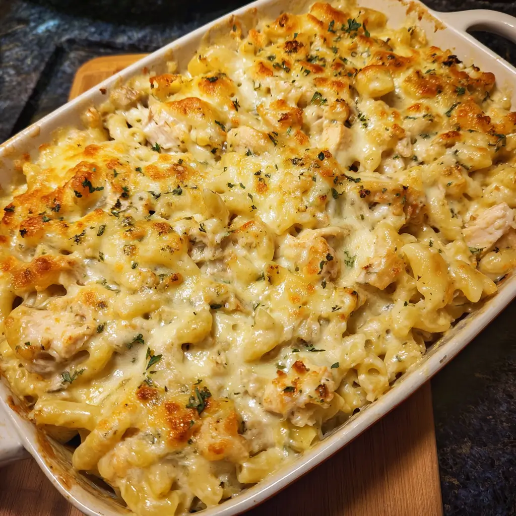 Chicken Alfredo Pasta Casserole