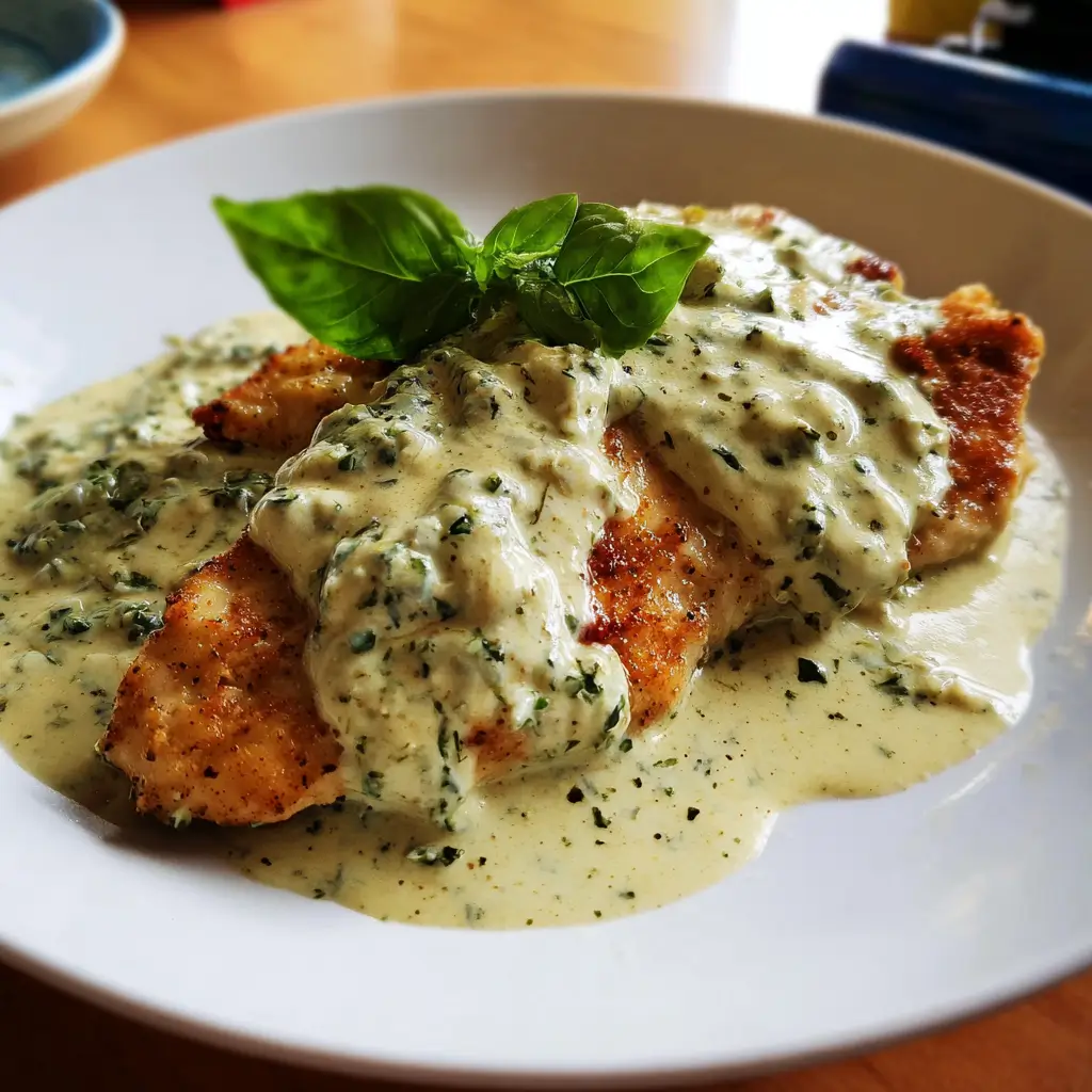 Chicken in Basil Cream Sauce