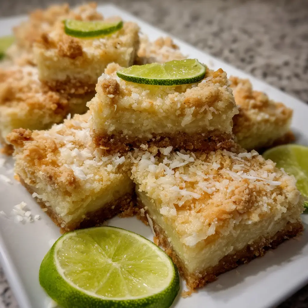 Coconut Key Lime Crumb Bars
