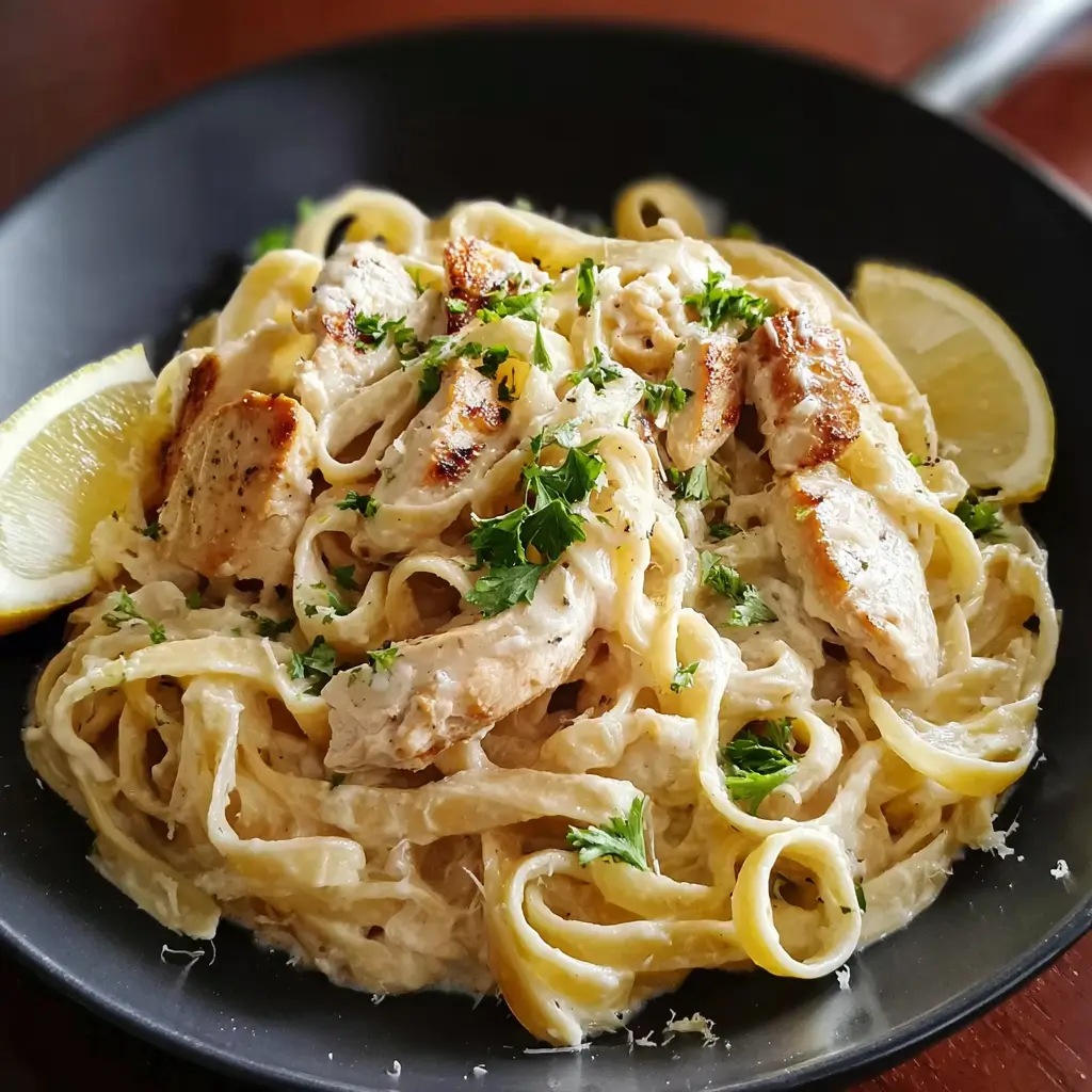 Creamy Lemon Garlic Chicken Pasta