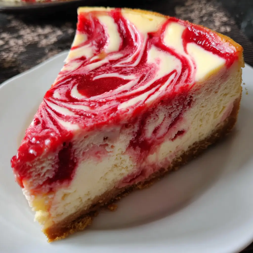 Decadent Strawberry Swirl Cheesecake