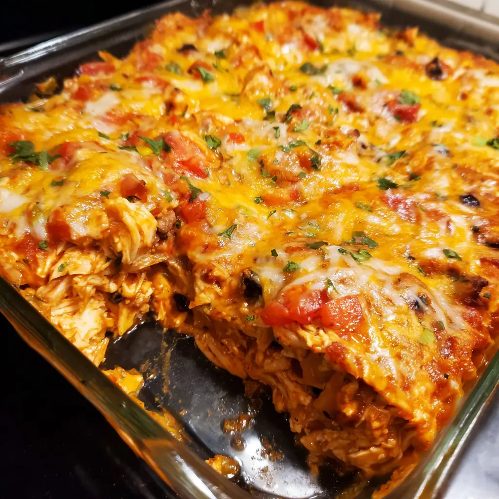 Easy Chicken Burrito Casserole