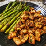 Garlic Butter Chicken Bites with Asparagus