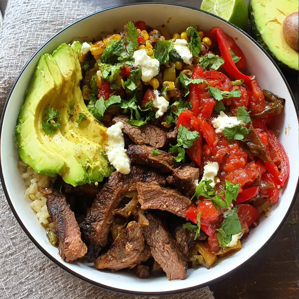 High Protein Steak Fajita Bowl