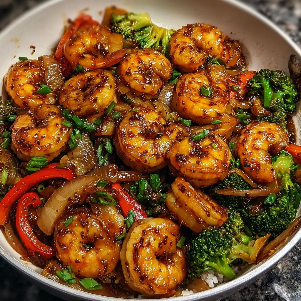 Honey Garlic Shrimp Stir fry
