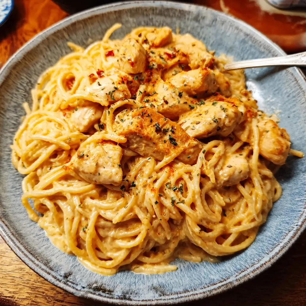 Irresistible Creamy Spaghetti Chicken