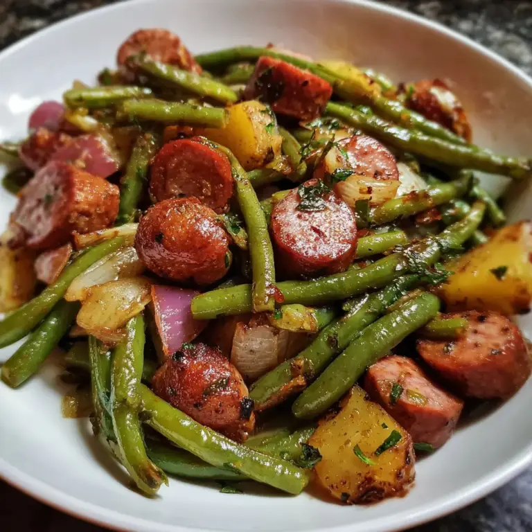 One Pan Sausage Green Beans