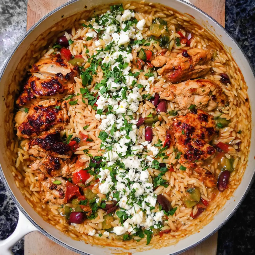 One Pot Greek Chicken With Orzo Pasta