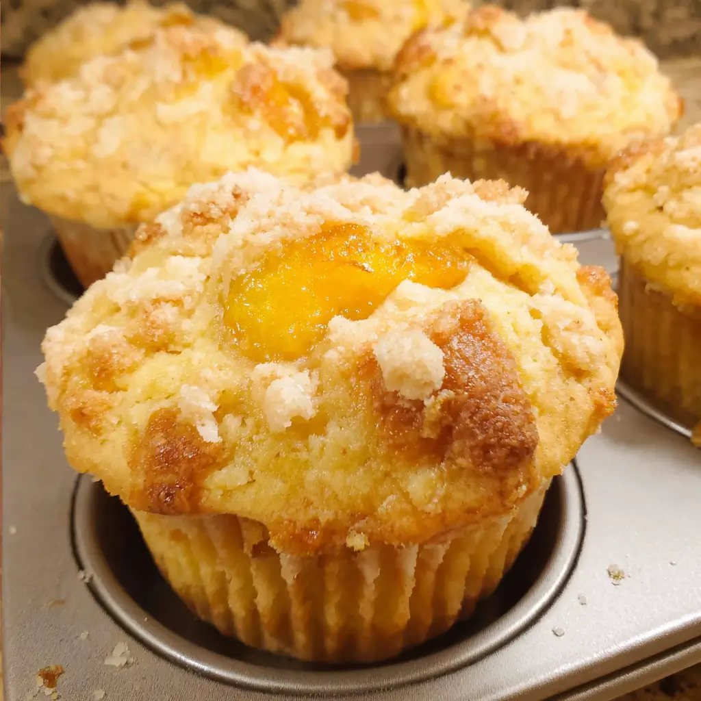 Peach Cobbler Muffins
