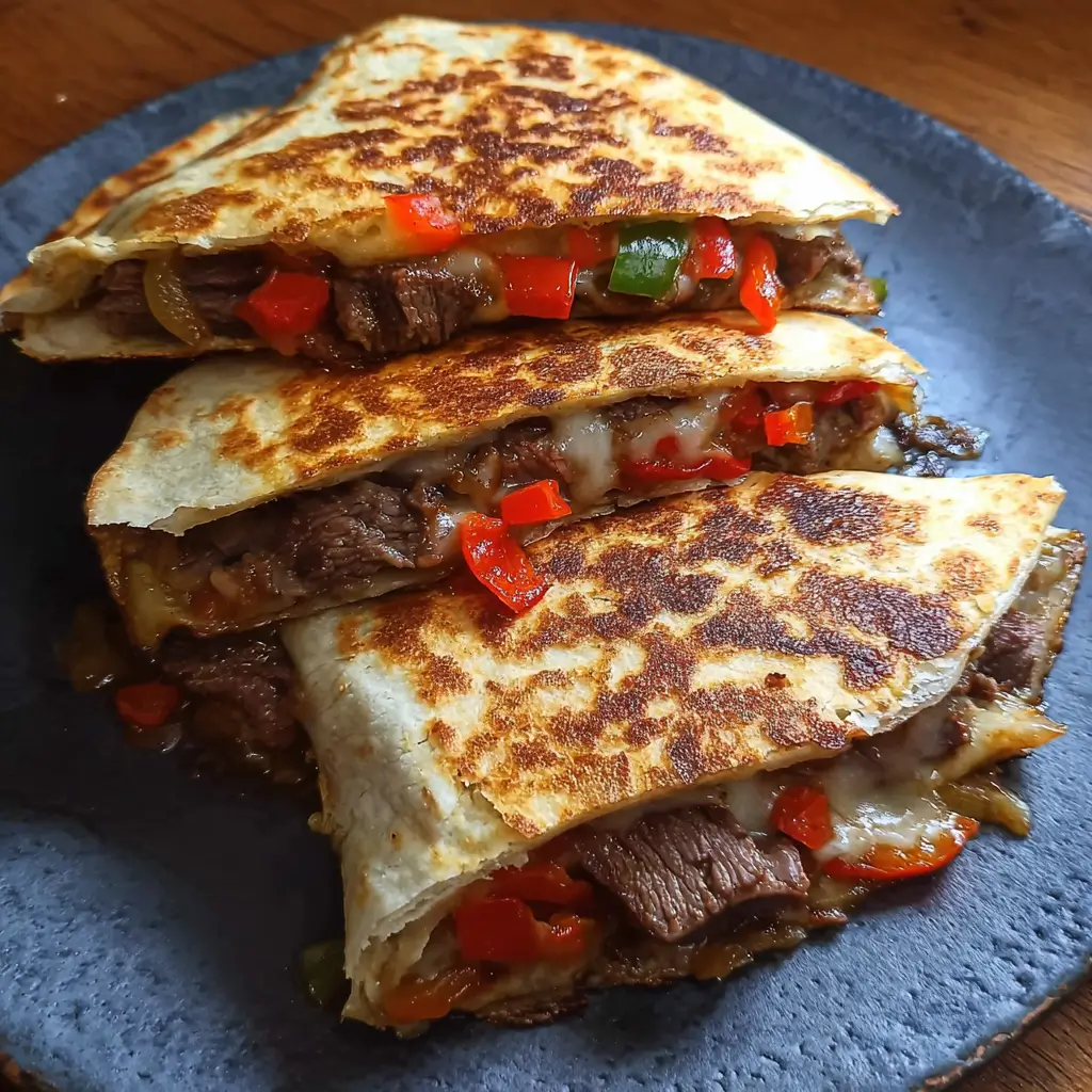 Pepper Steak Cheesy Quesadillas
