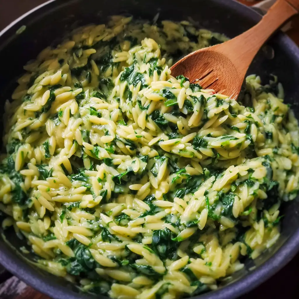 Quick & Easy Creamy Spinach Orzo