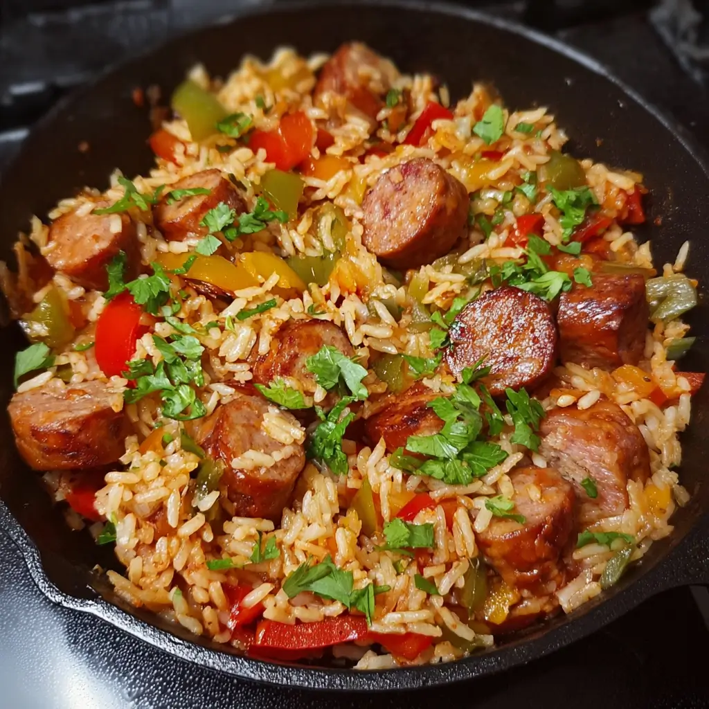 SAUSAGE AND RICE SKILLET