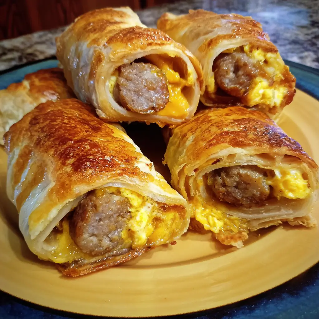 Sausage Egg and Cheese Breakfast Roll-Ups