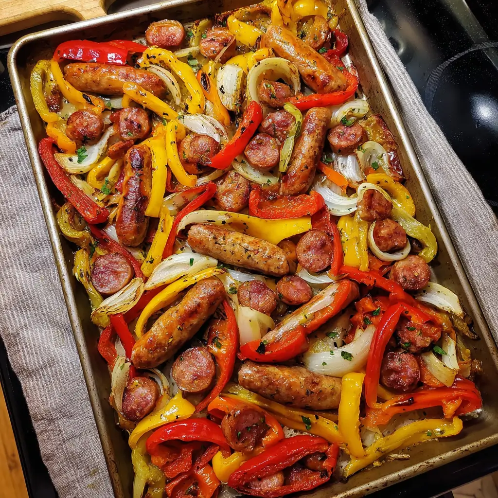 Sheet Pan Sausage and Peppers