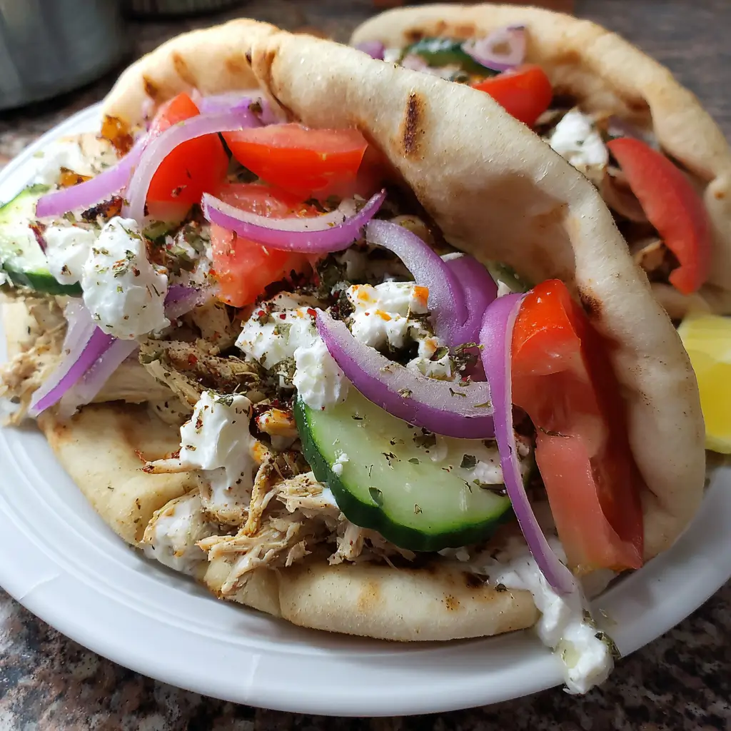 Slow Cooker Greek Chicken Gyros