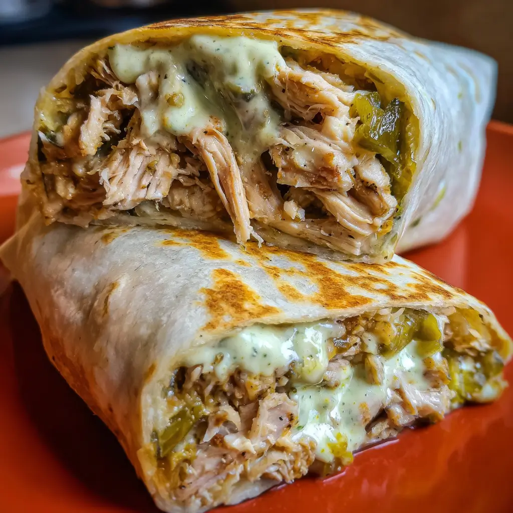 Smoked Chicken Green Chile Burrito