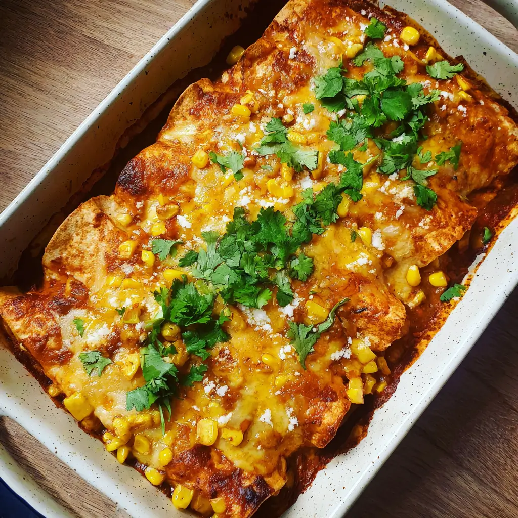 Street Corn Chicken Enchiladas