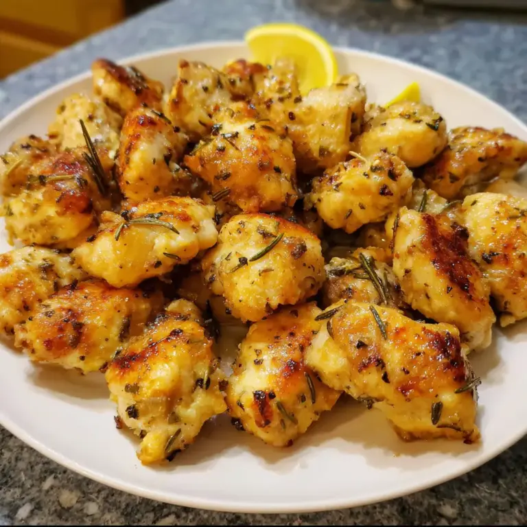 Zesty Lemon Garlic Rosemary Chicken Bites