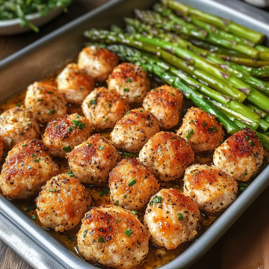 Baked Chicken Bites with Asparagus