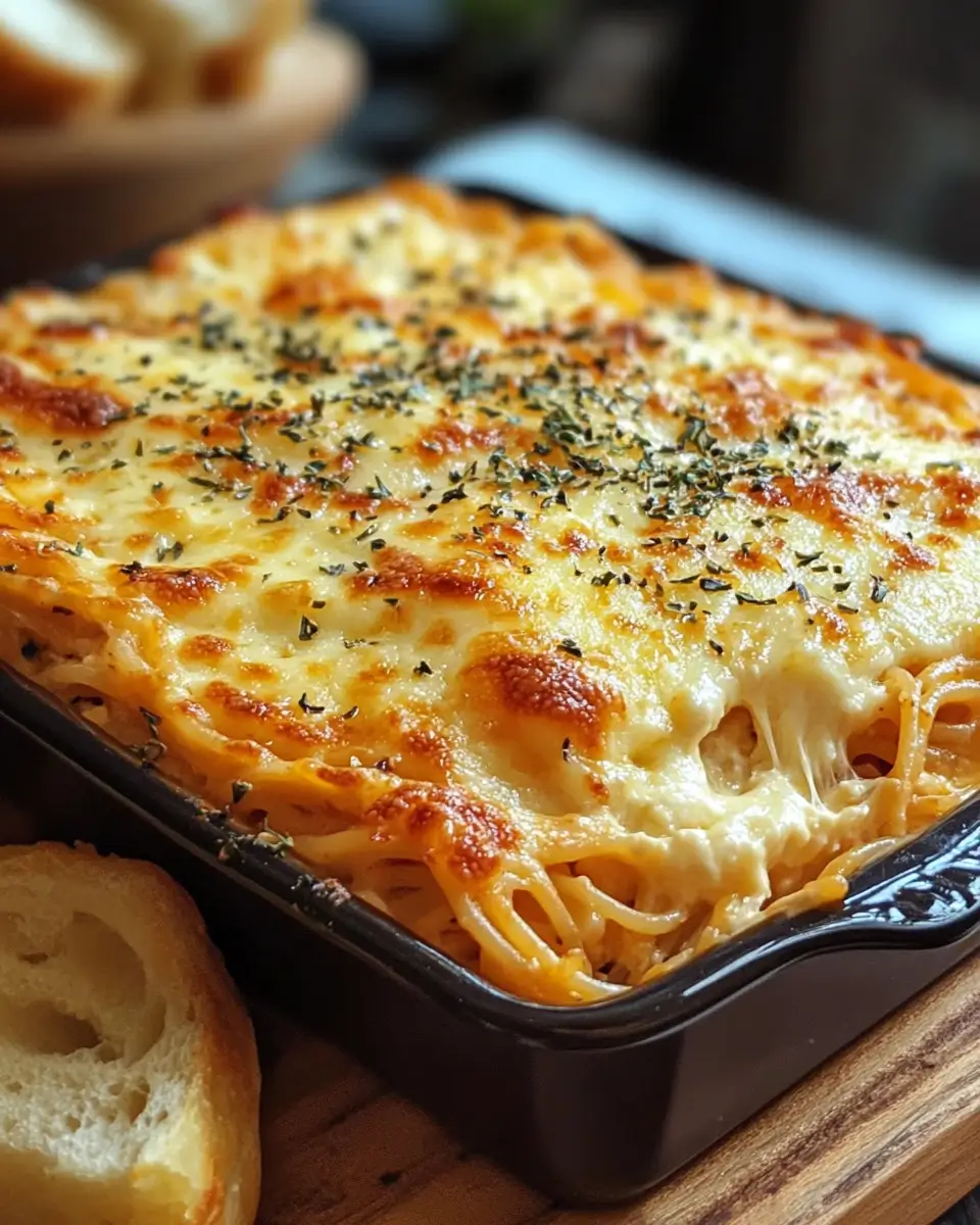Baked Cream Cheese Spaghetti Casserole