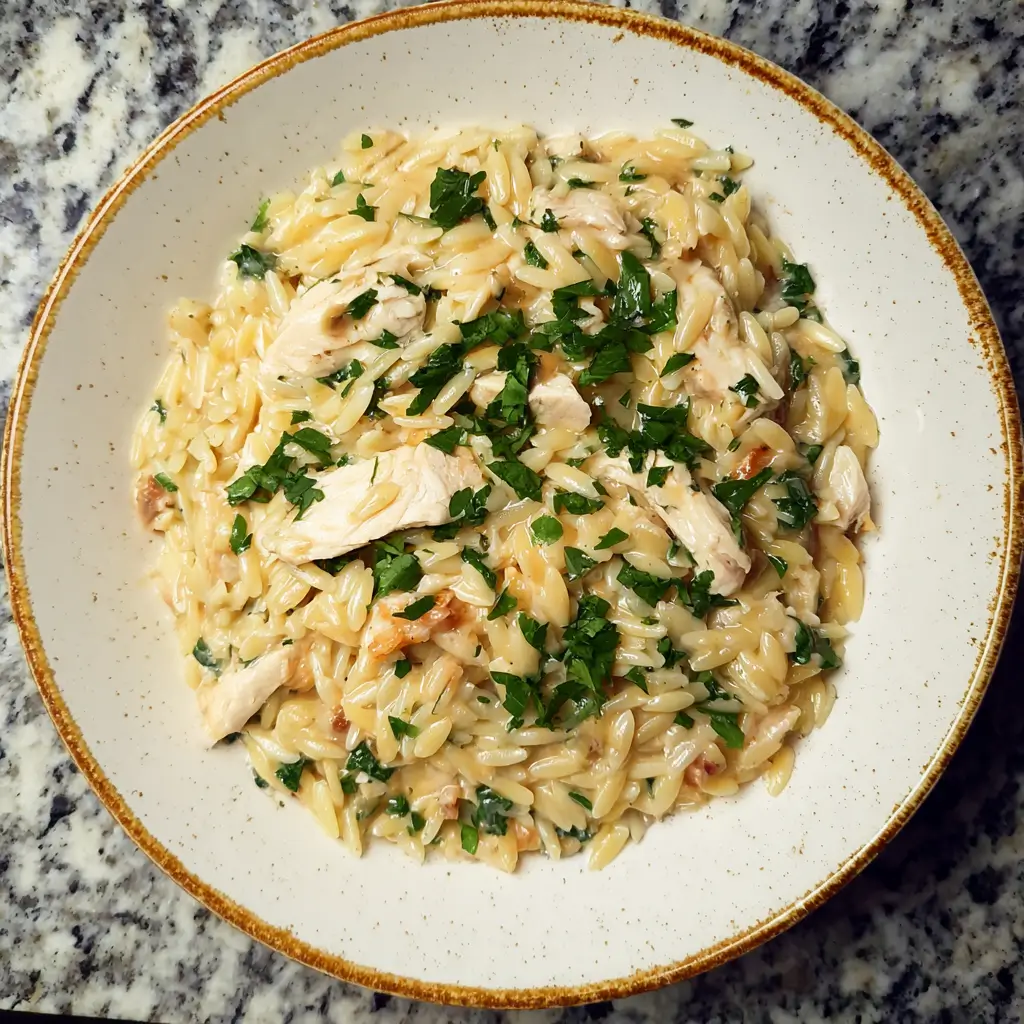 Boursin Orzo with Chicken