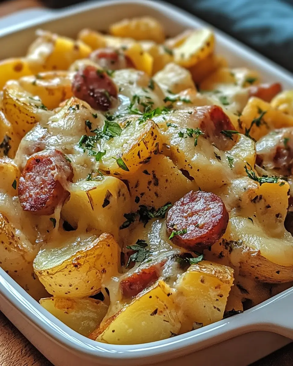 Cheesy Ranch Potatoes and Smoked Sausage