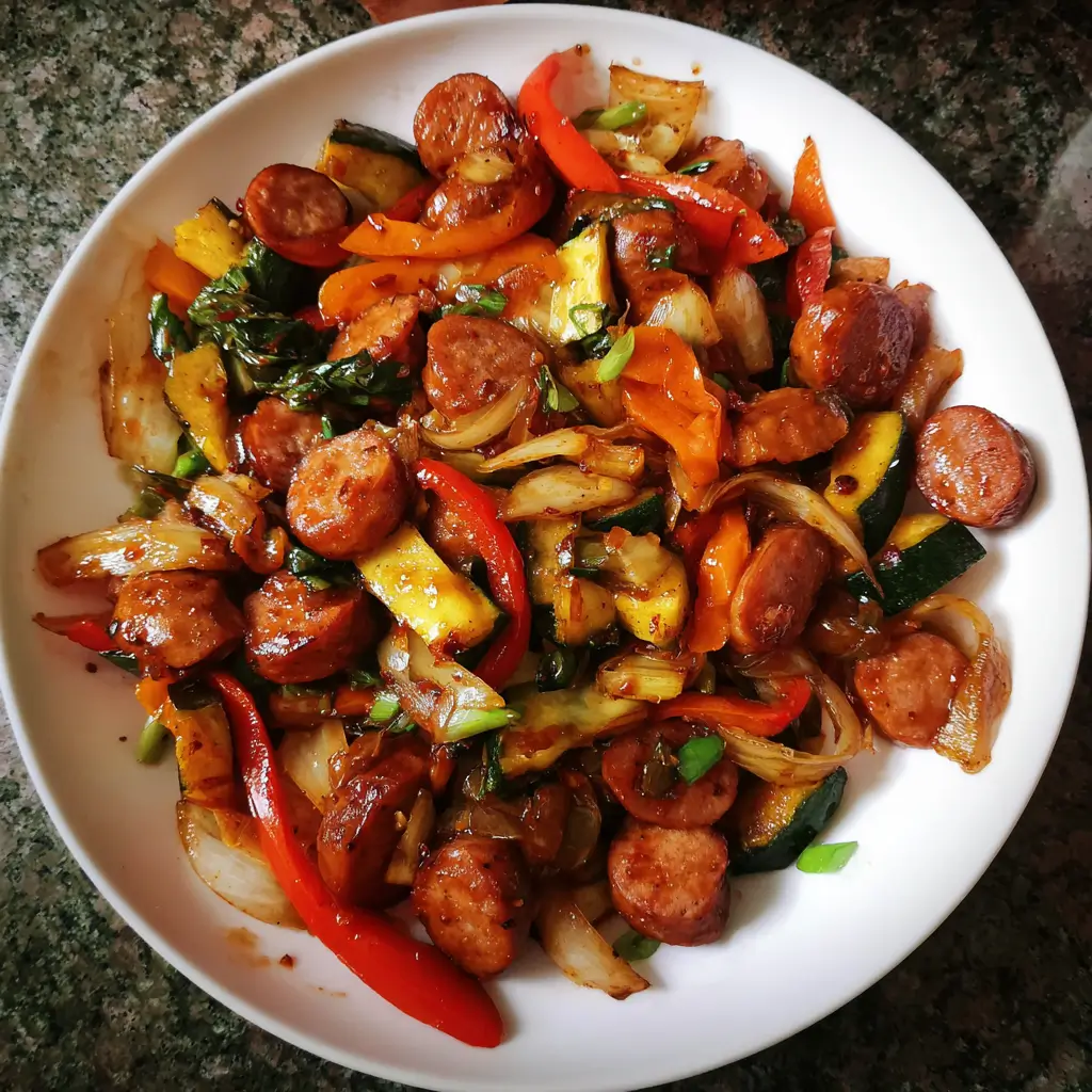 Chicken Sausage Stir-Fry with Vegetables