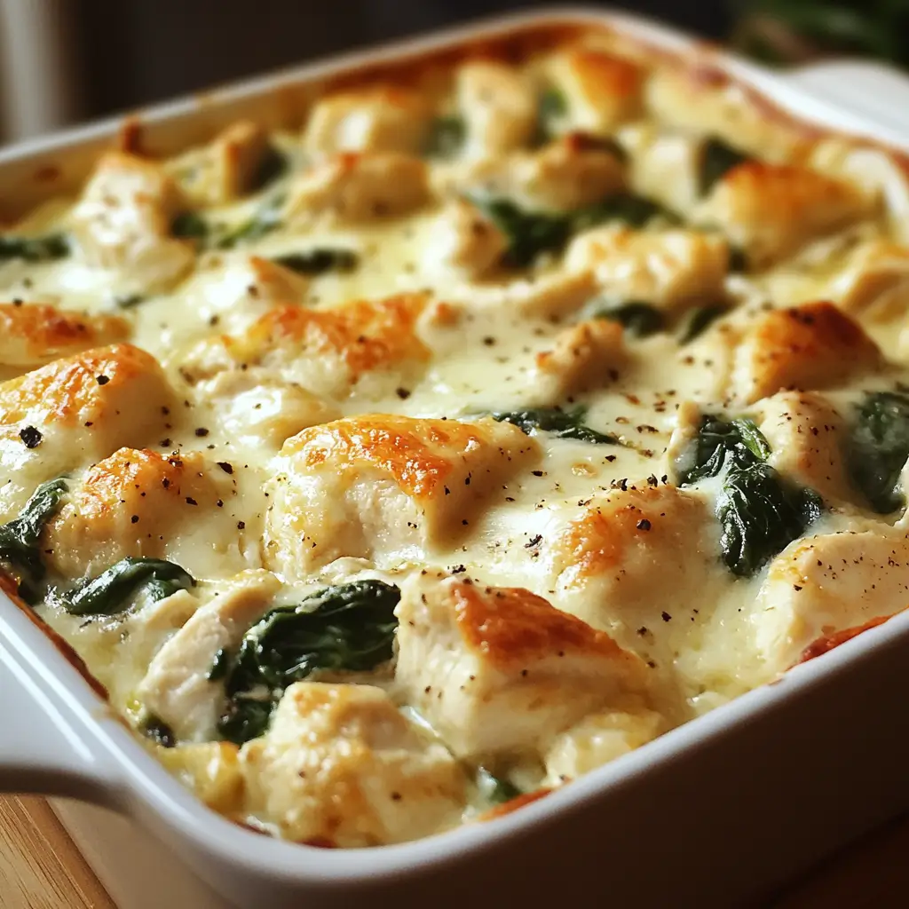 Chicken and Spinach Casserole with Cream Cheese
