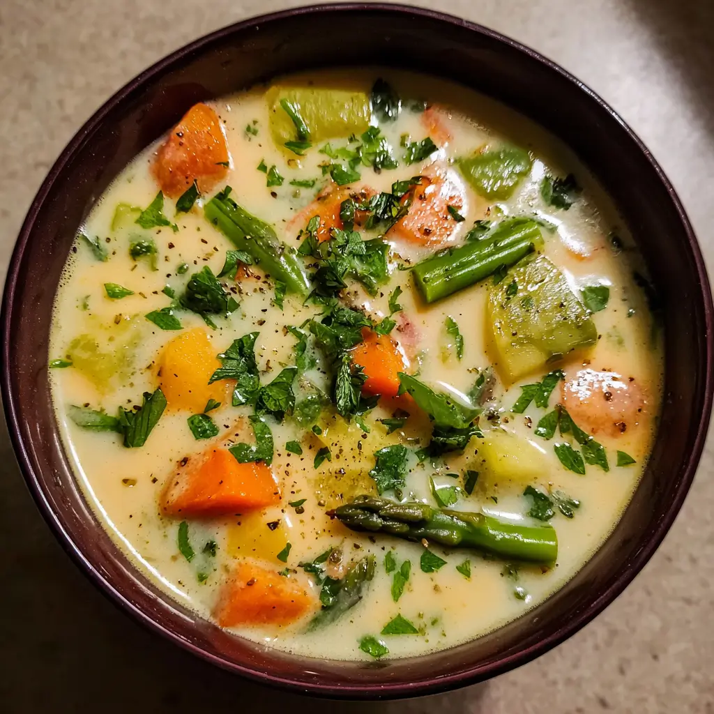 Cream of Spring Vegetable Soup