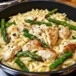 Creamy Parmesan Orzo with Chicken and Asparagus