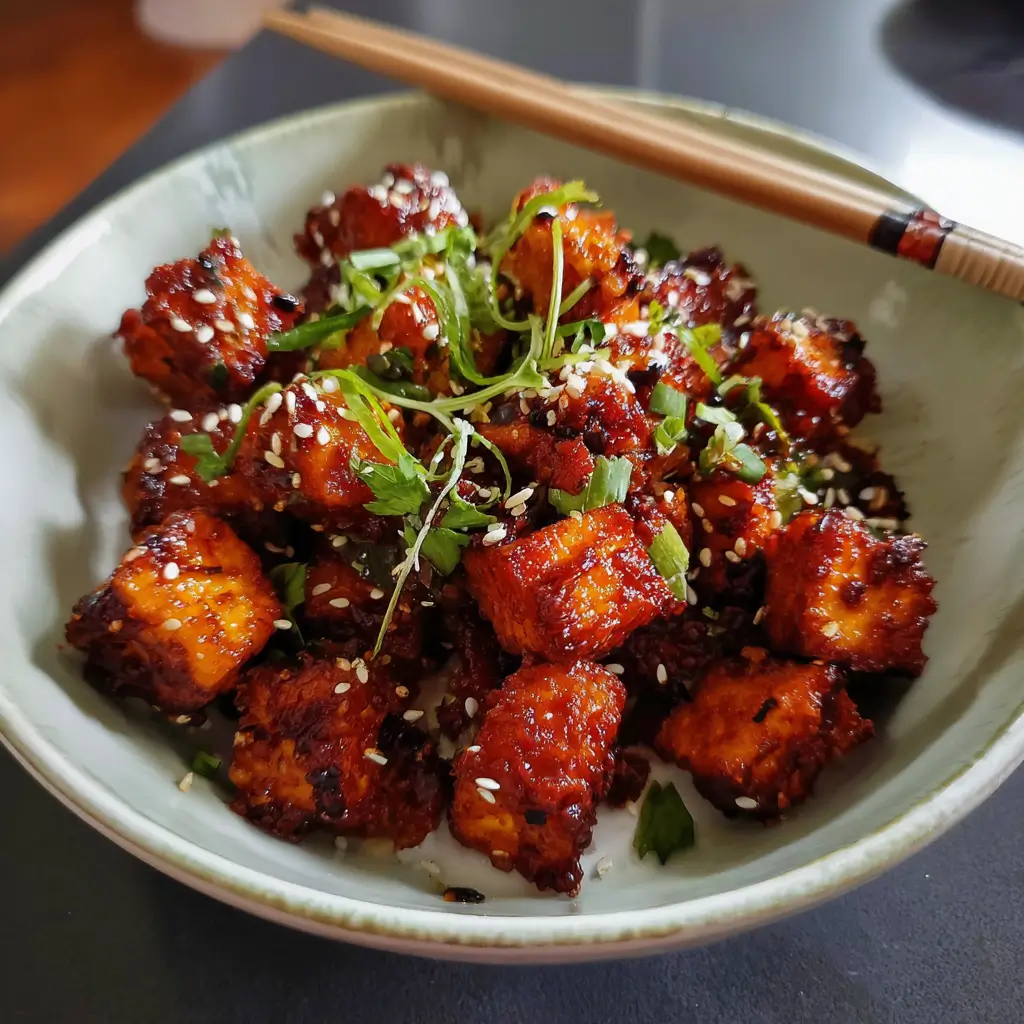Crispy Gochujang Korean Tofu