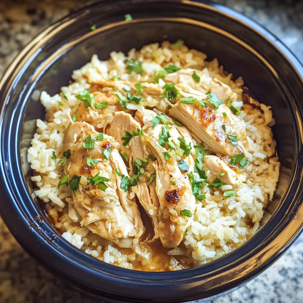 Easy Crockpot Chicken and Rice
