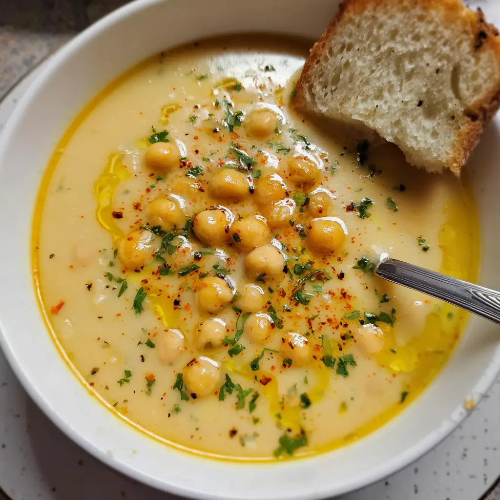 Easy Garlic Chickpea Soup