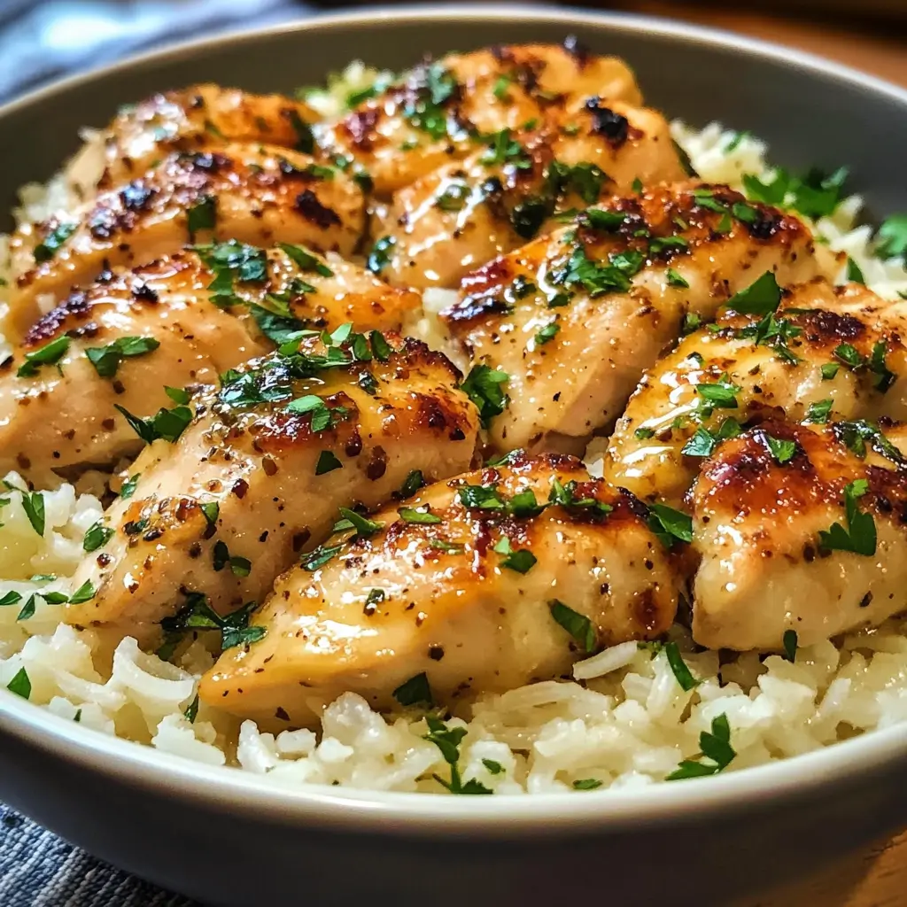 Garlic Butter Chicken with Parmesan Rice
