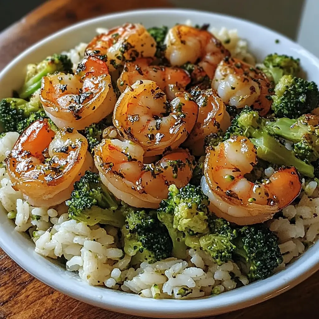 Garlic Butter Shrimp with Broccoli Rice
