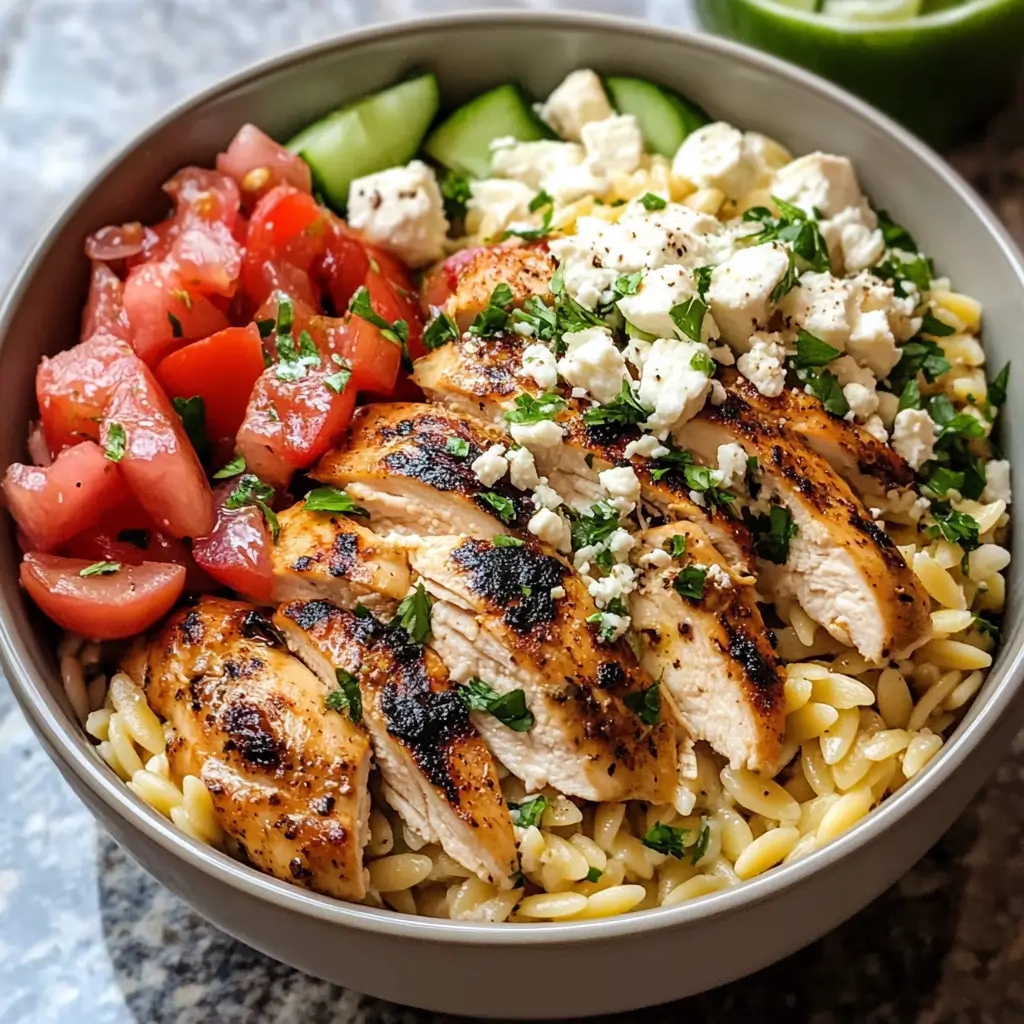 Greek Chicken Orzo Bowls