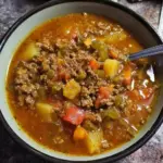 Hatch Green Chile Stew with Ground Beef