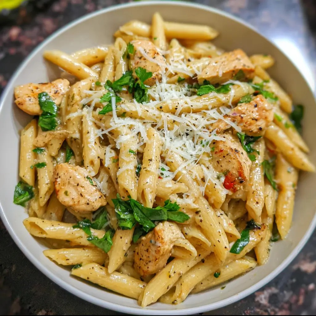 Healthy Garlic Parmesan Chicken Pasta Recipe