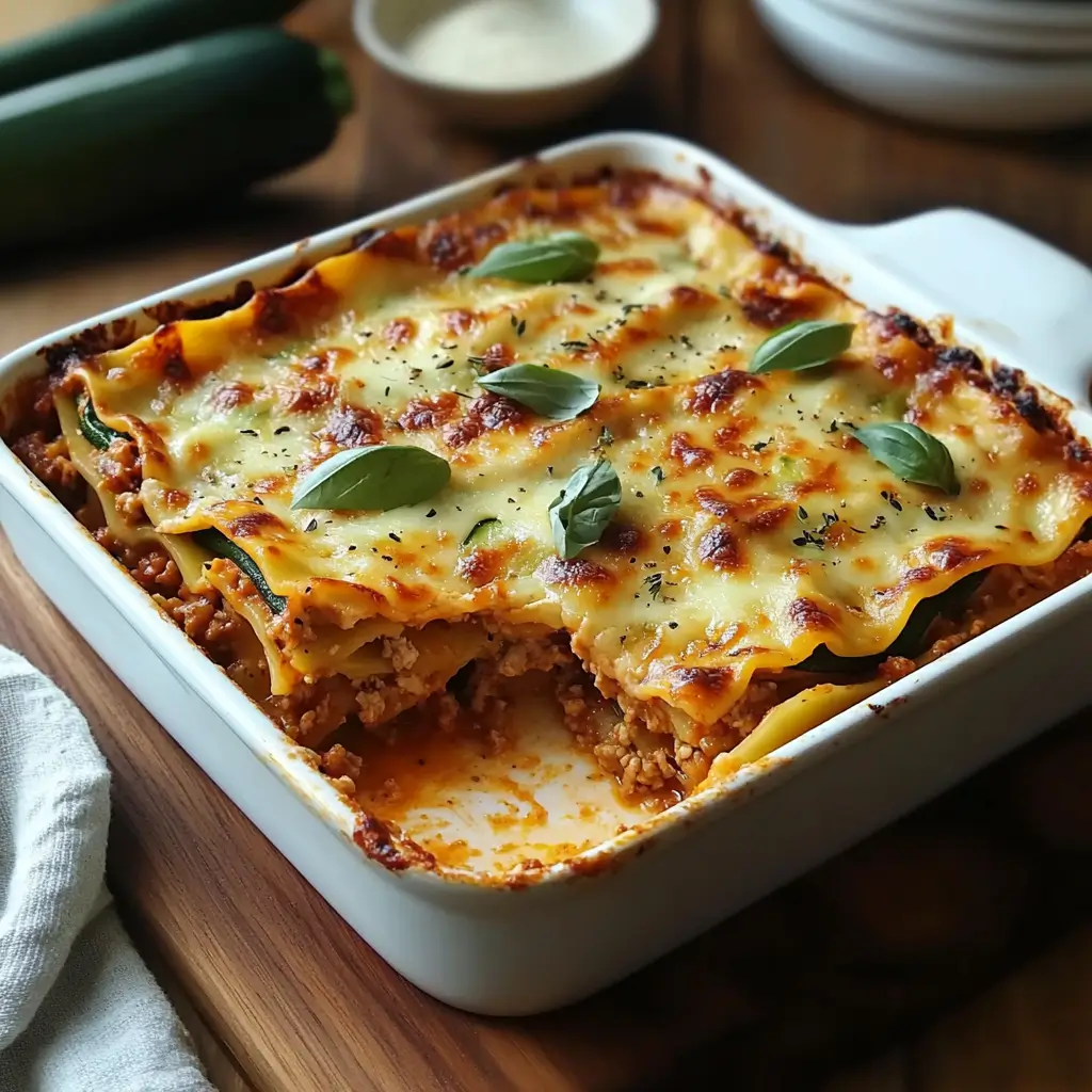 Healthy Zucchini Lasagna with Ground Turkey