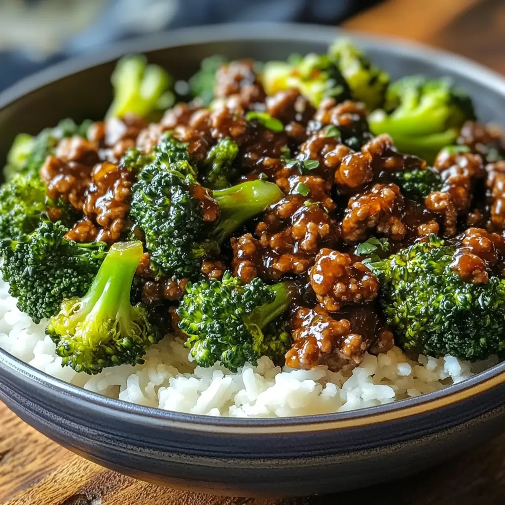 Honey Garlic Ground Beef and Broccoli