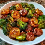 Honey Garlic Shrimp Sausage and Broccoli