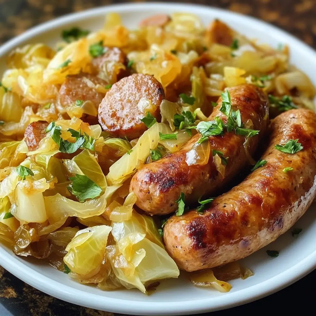 Keto Fried Sausage & Cabbage