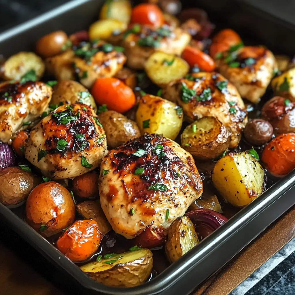 One Pan Balsamic Chicken and Veggies