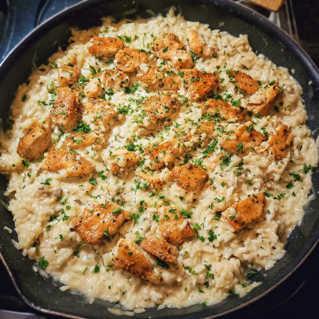One-Pan Creamy Parmesan Chicken and Rice