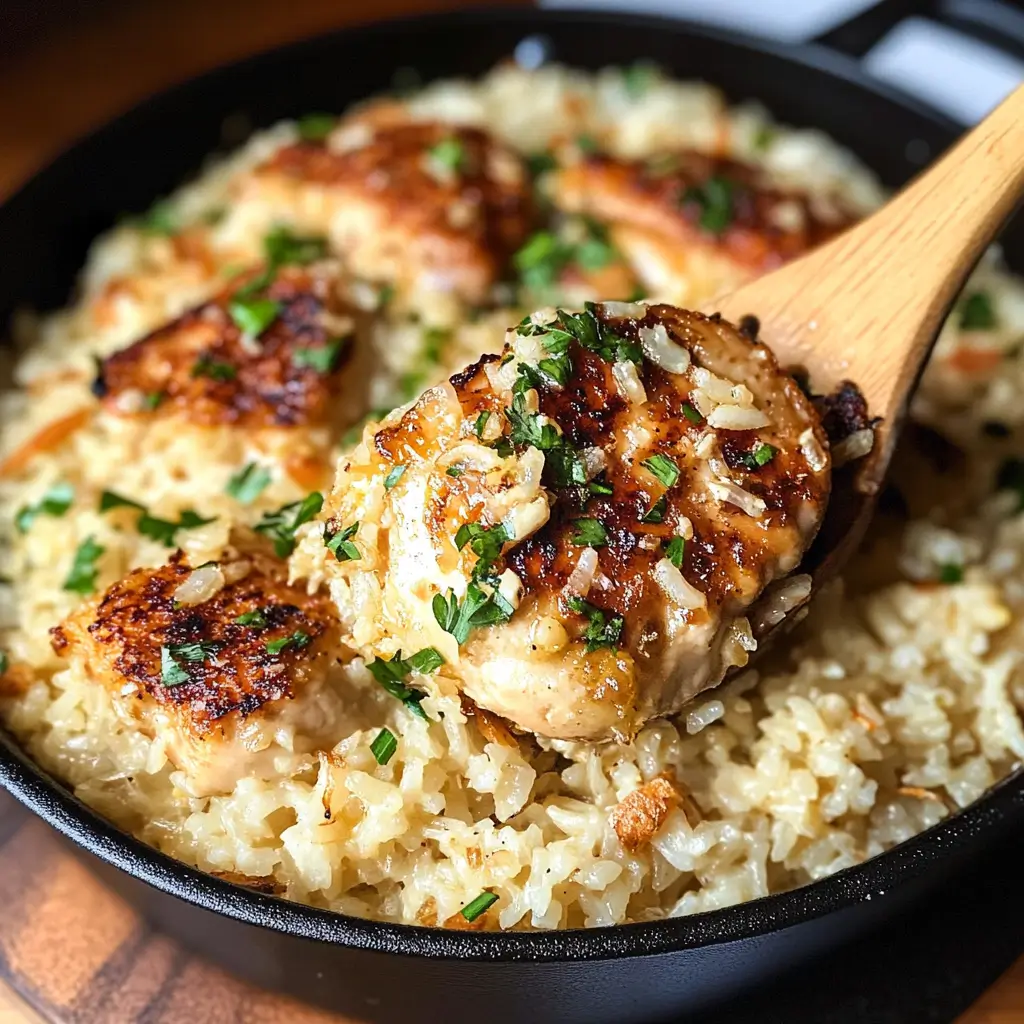One-Pan Garlic Parmesan Chicken and Rice